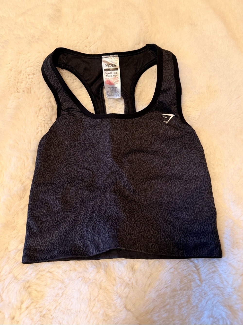 Gymshark Black Textured Racerback Sports Bra